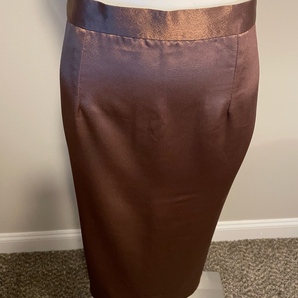 Brown satin skirt